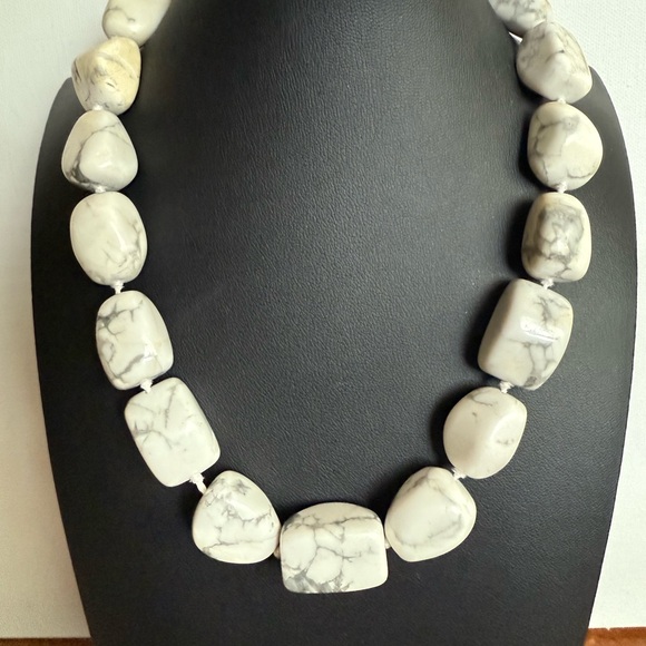 Anthology Jewelry - Large Howlite Faceted Tumbled  Beads Known with Tranquility, Patience & Calm